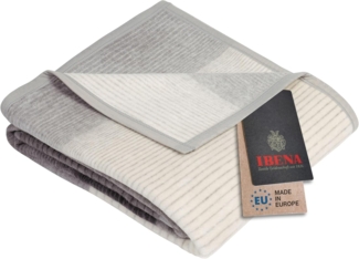 Ibena 'Granada' Kuscheldecke, Baumwollmischung anthrazit / grau, 150x200 cm
