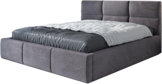 Polsterbett EMILI 160x200 mit Matratze, Bettkasten und Lattenrost. Farbe: Grau 16