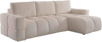 Vente-unique - Ecksofa mit Schlaffunktion - Ecke wechselbar - Bouclé-Stoff - Beige - ISSORO II