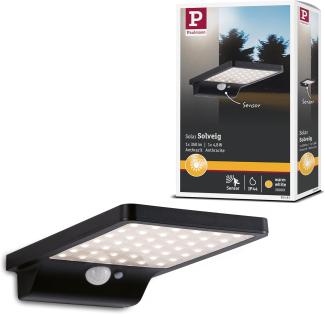 Paulmann 95393 Solar LED Außenwandleuchte Solveig schwarz IP44 3000K