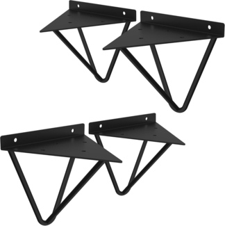 ML-DESIGN Wandregalhalter Regalhalterung Winkel Halterung für Regale & Konsolen Regalträger, 4-tlg, Regalstütze Prisma 4er Set solide Regalwinkel Industrial Metall