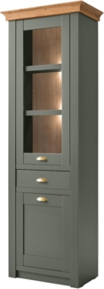Vitrine Norwich in grün und Eiche 68 x 207 cm