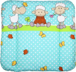Baby Auflage Wickelauflage - Schaf TÜRKIS/GRÜN - 70x50 cm 70x70 cm 70x85 cm Wickeltischauflage 70x85 cm