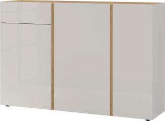 Sideboard 2529 MESA mit Glasauflage Kaschmir Dekor Eiche