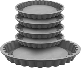 Coolinato Backform Coolinato Silikon Tarteform 5tlg. GRAU, inkl. Rezepte