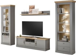 Wohnwand Rideau in grau und Eiche Artisan 317 cm