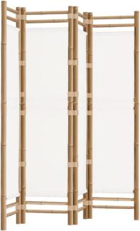 vidaXL 4-tlg. Paravent Faltbar 160 cm Bambus und Canvas 350624