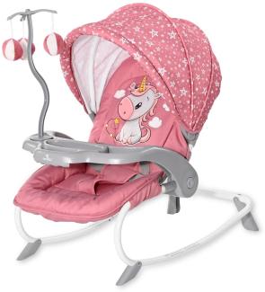 Lorelli Baby Rocker, Babywippe DREAM TIME Mobile, Tisch, Sonnendach, verstellbar pink