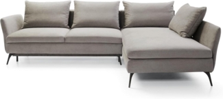 Ecksofa DEMISBAL mit Schlaffunktion, Bettkasten, Hellgrau, linksseitig