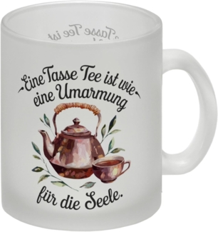 speecheese Tasse Teekanne mit Tasse - Umarmung für die Seele Glas Tasse
