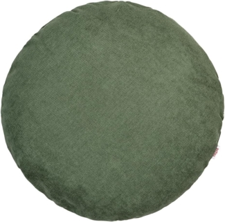 beties Kissenhülle FarbTon, (1 Stück), Chenille-Haptik in Raumausstatter Qualität rund ca. 50 cm oliven-grün