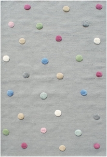 LIVONE Happy Rugs for Kids Kinderteppich Colordots Naturfaser handgewebt, rechteckig, Höhe: 15 mm, Baumwollteppich, Flachgewebe, waschbar handgewebt mit 3 D Effekt