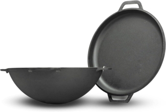 10L Kazan Schwenktopf Gusseisen Kasan DeckelBratpfanne Grill Campingtopf Kessel