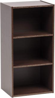 Movian, Mittleres 3-stöckiges Bücherregal/Holzregal/Würfel-Bücherregal/Bücherschrank/Schrank mit Regalen, Modernes DesignBüro, Wohnzimmer, Eingang - Module Shelf - MDB-3 - Braune