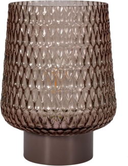 Pauleen LED Tischleuchte Sparkling Glamour mobile Grau Glas/Metall, Leuchtmittel wechselbar, Warmweiß, E27, Timer Batterie