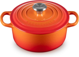 Le Creuset Signature Gusseisen-Bräter mit Deckel, Für alle Herdarten und Induktion geeignet, Rund, Ofenrot, 18,0 cm, 1.8