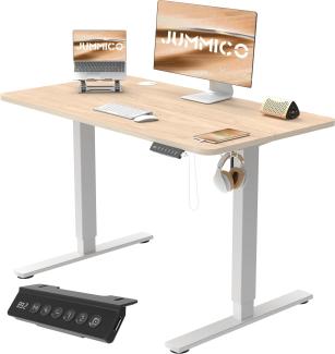 JUMMICO Schreibtisch Höhenverstellbar Elektrisch, Ergonomischer Steh-Sitz Tisch mit Tischplatte, Höhenverstellbarer Computertisch, Höhenverstellbarer Schreibtisch Adjustable Desk,100 x 60 cm, Beige