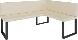 Eckbank Akiko Metal - Eckbankgruppe für Ihrem Esszimmer, Küche modern, Sitzecke, Essecke. Perfekt für Küche, Büro und Rezeption. Solide und Starke Verarbeitung. (Soft 18, 168x128 cm rechts)