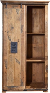 Massivmoebel24 Dreh-/Schwebetürenschrank #116 (Schrank Mango 100x60x190 natur lackiert RAILWAY #116)