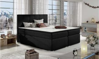 Stylefy Jupiter Boxspringbett Schwarz Strukturstoff INARI 180x200 cm