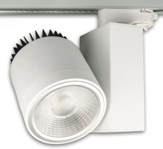 ISOLED 3-PH Schienen-Strahler fokussierbar, 30W, 30°-50°, weiß matt, warmweiß, dimmbar