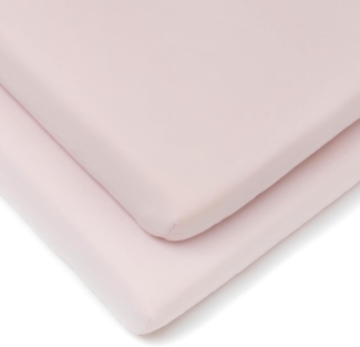 Clair de Lune Bettlaken Baumwolle Jersey Spannbettlaken für Kinderbett Blatt (2 Stück, pink)