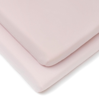 Clair de Lune Bettlaken Baumwolle Jersey Spannbettlaken für Kinderbett Blatt (2 Stück, pink)