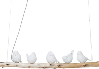 Kare Design Hängeleuchte Animal Dining Birds, Braun/Weiß, Hängelampe, für Wohnzimmer/Esstisch, Vögel, 120 x 120 x 15 cm (H/B/T)