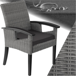 tectake Rattanstuhl Rattan Stuhl (Set, 1 St), Hochwertiges Geflecht aus UV-beständigem Polyrattan
