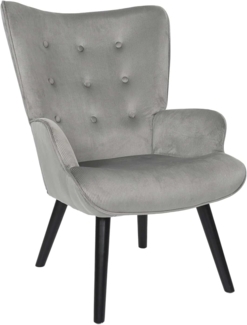 HOME DECO FACTORY, HD0366, Giulia Grey Wohnzimmersessel, Lounge Edition, Möbel, Sitz, Sofa und Sessel, 68 x 96 x 75 cm, Sitzhöhe 43 cm, Grau