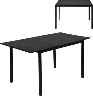 MEUBLE COSY Esstisch Ausziehbar Küchentisch für 4-6 Personen Vintage Industrial Esszimmertisch Metallgestell für Esszimmer, Küche, 120-160x80x75cm, Schwarz