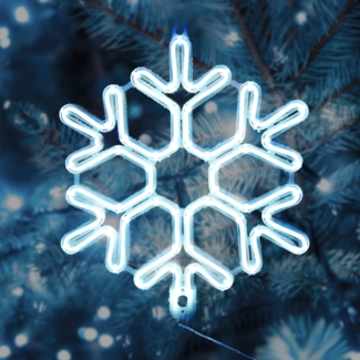 Salcar LED Dekolicht 40cm Schneeflocke Neonlicht LED Fenster Weihnachts Dekoration, Kaltweiß, LED Weihnachts Lichter, Weihnachtsdeko Outdoor