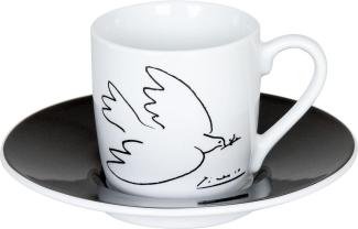 Könitz Picasso La Colombe De La Paix Espresso Set, 2-tlg, Espresso Tasse, Becher, Untertasse, Porzellan, 85 ml, 11 5 053 1989