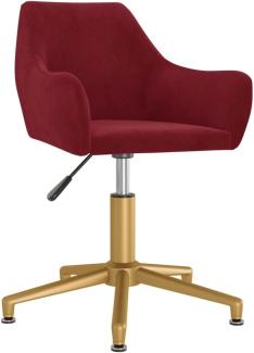Esszimmerstuhl Drehbar Weinrot Samt, Drehbar [331034]