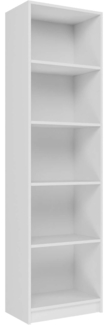 ADGO R50 Bücherregal mit Fächern 50 x 30 x 181 cm, Schmaler Schrank, Offenes Standregal, Büroregal, Regal Schranke, Ordnerregal, Aktenregal, Büromöbel Büro Möbel, Wandregal, Raumteiler (Weiß)