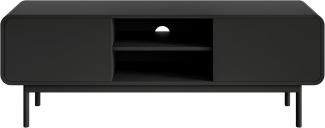 Selsey 'Oro' TV-Lowboard mit 2 Schubladen, schwarz, ca. 53 x 154 x 40 cm