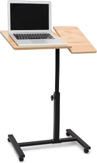 Laptoptisch höhenverstellbar, MDF/Stahl, Hellbraun, 95 x 60 x 40,5 cm