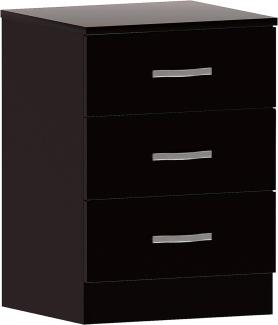 Vida Designs 333449-1 Nachttische, Schwarz, H: 56 / W: 40 / D: 36 cm