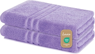 2er Set Duschtuch 70x140 cm, Frottierserie Elena, Lavendel