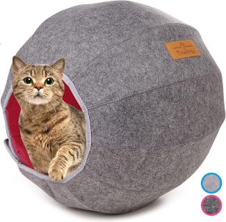 Einstellbarer Katzenkorb zum Schlafen perfekte Kuschelhöhle für Ihre Katze langlebig, stabil & modern Pink/Grau