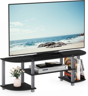 Furinno Breitbild-TV-Unterhaltungszentrum, holz, schwarz/grau, 34. 04x34. 04x40. 39 cm
