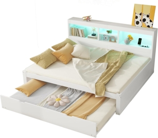 SOFTWEARY Schlafsofa mit Bettfunktion, 90x200 cm, Einzelbett, Holzbett