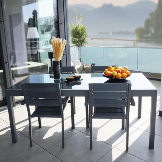 HOME DELUXE Garten-Sitzgruppe ausziehbar SOL MADERA - 180/240 x 90 cm 6 Stühle