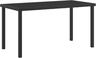 vidaXL Gartentisch Gartentisch Schwarz 140x80x73 cm Hartglas (1-St)