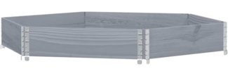 vidaXL Paletten-Aufsatzrahmen Grau 160x160 cm Massivholz Kiefer 4010319