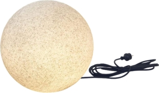 TRANGO LED Gartenleuchte, 200GB IP65 Gartenkugel in 20cm Durchmesser inkl. je 1x E27 LED Leuchtmittel *NATURE* Kugelleuchte mit ca. 5 Meter IP44 Kabel, 3000K warmweiß, Gartenleuchte, Leuchtkugel, Gartenkugelleuchte, Kugellampe