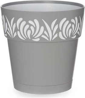 Selbstbewässernder Blumentopf Stefanplast Gaia Grau Weiß Kunststoff 15 x 15 x 15 cm