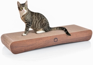 Canadian Cat Company Kratzpappe Jumbo Wave XXL - walnuss, (Qualitäts-Kratzbrett, 1-tlg, XL Kratzmöbel mit Katzenminze), ergonomische Form