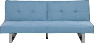 Schlafsofa 3-Sitzer Polsterbezug blau 190 cm DUBLIN