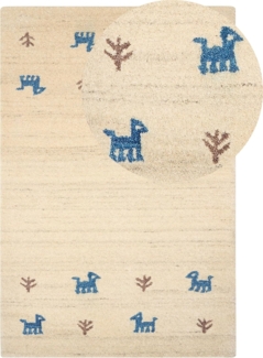 Gabbeh Teppich Wolle helles Beige 200 x 300 cm Hochflor YALI